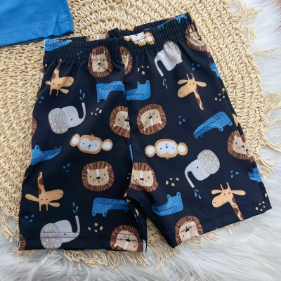 Conj. Regata Lion Florest e Bermuda - Azul Jeans